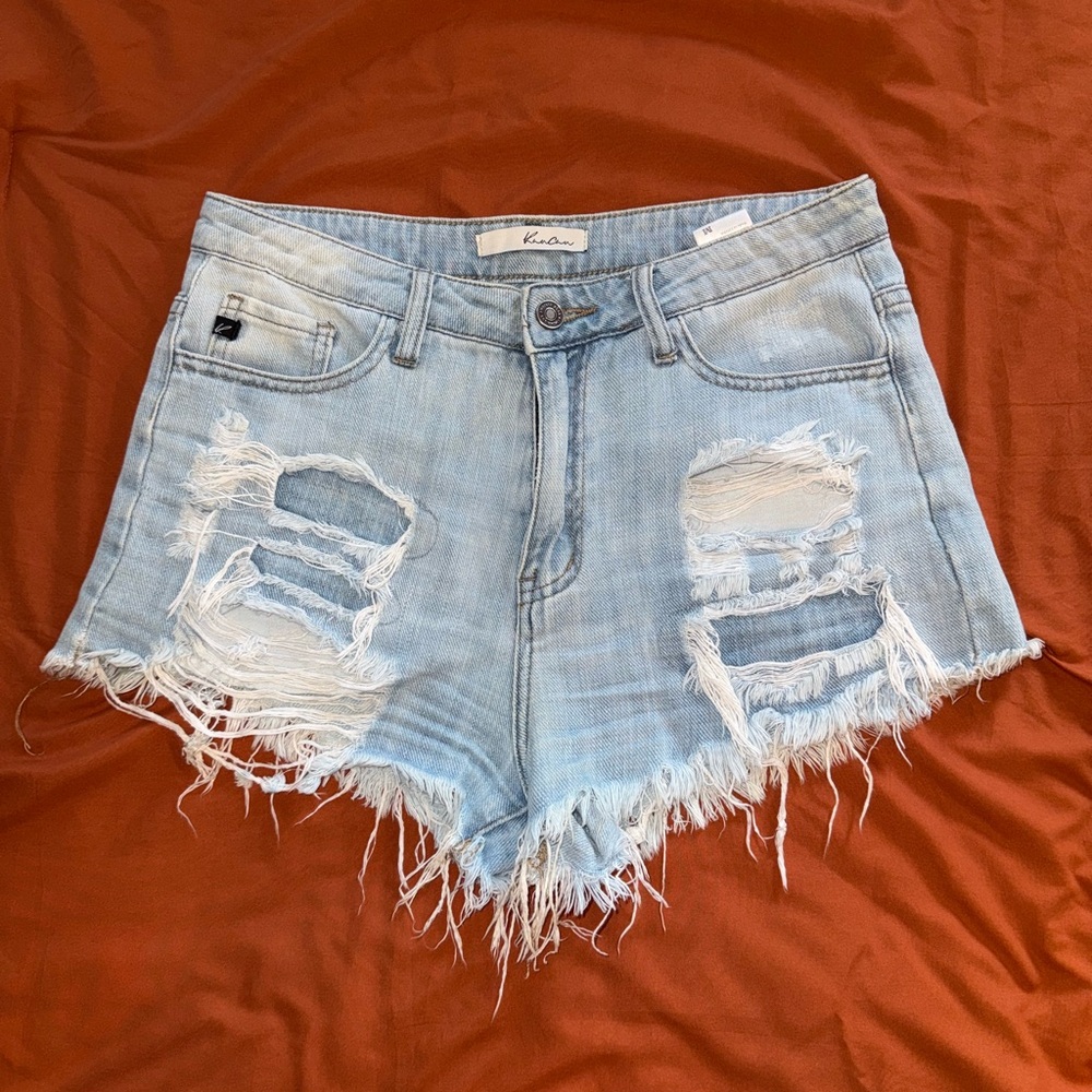 KanCan Light Wash Distressed Jean Shorts